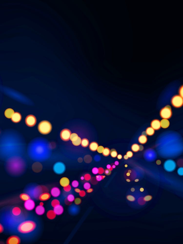 Abstract Blurred Lights In The Night - synthwave neon poster