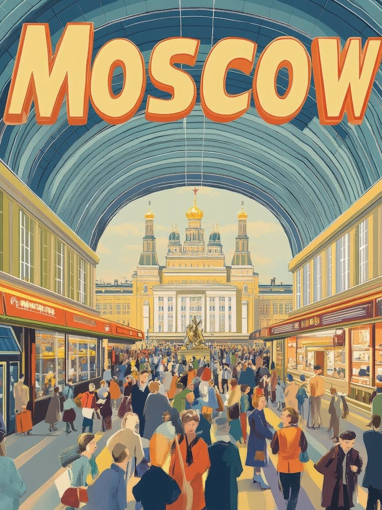 Aihrgdesign A 1970s Inspired Travel Poster For Moscow 6