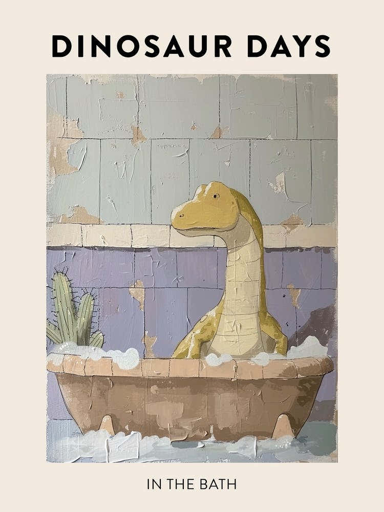 Dinosaur In The Bath Poster 1