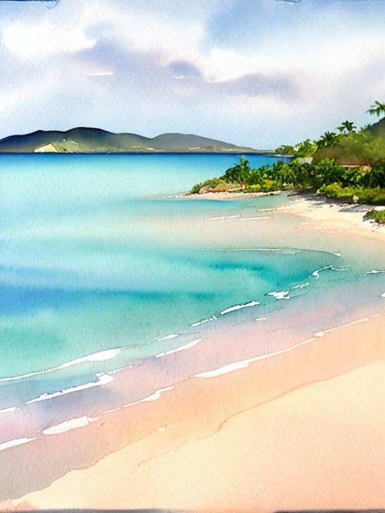 Cane Garden Bay 2, British Virgin Islands Watercolour