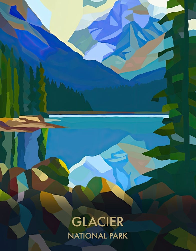 Glacier National Park Travel Poster Matisse Style 5
