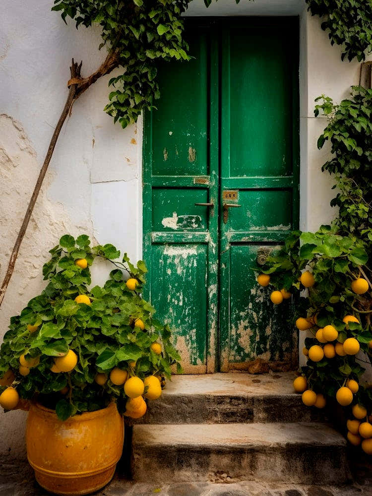 Green Mediterranean Door