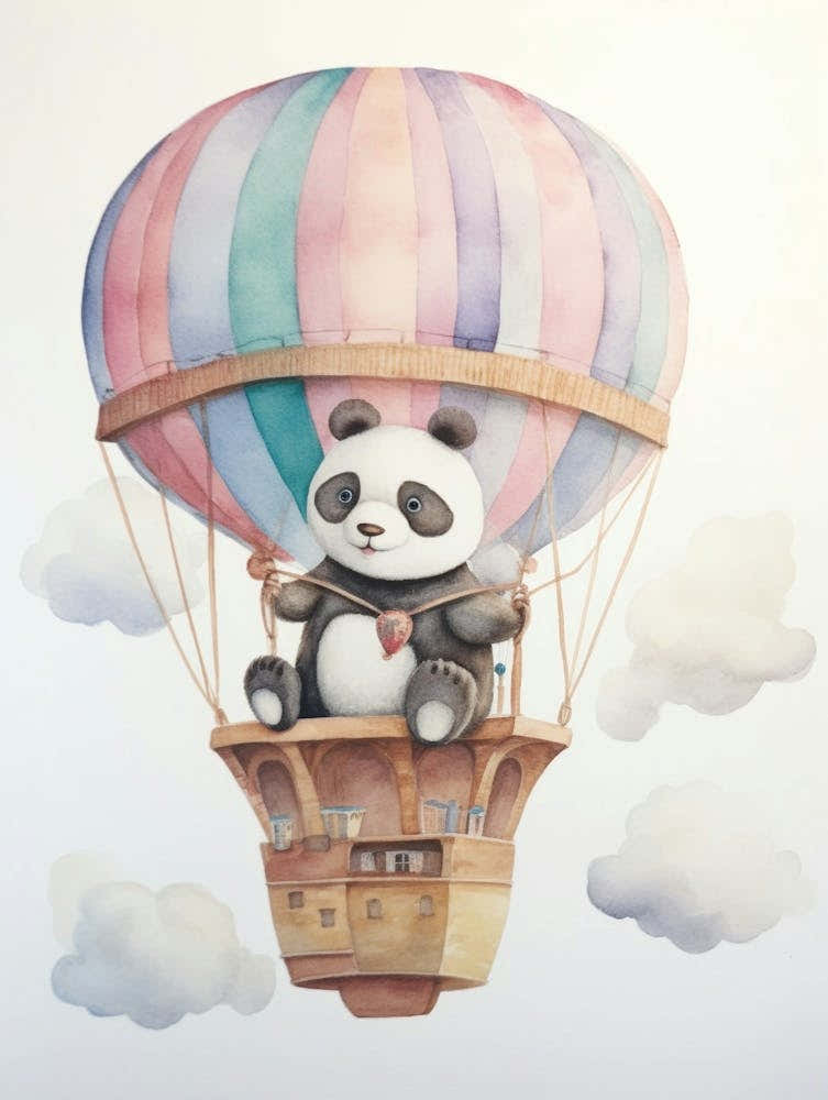 Baby Panda 2 In A Hot Air Balloon
