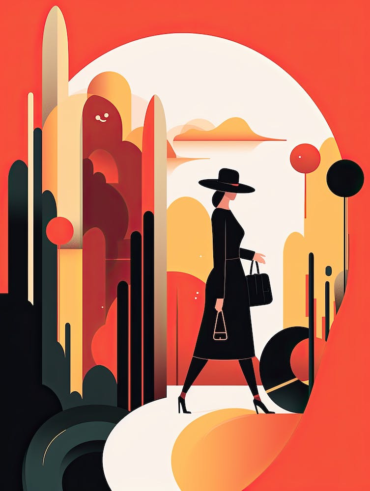 Woman Walking In The City