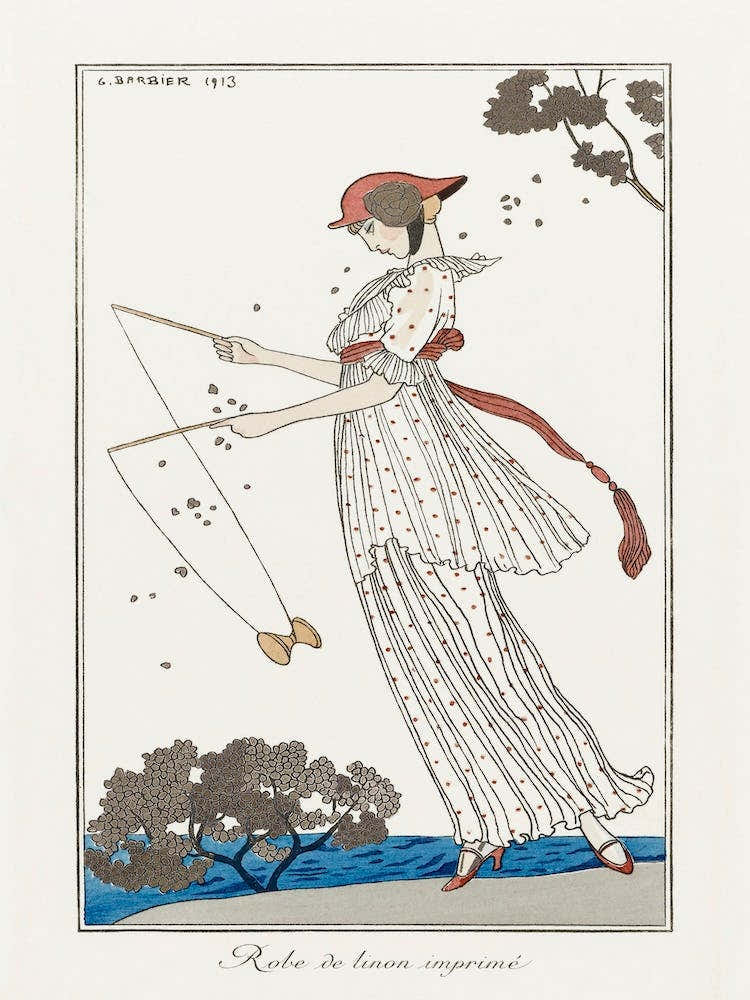 Costumes Parisiens Robe De Linon Imprimé From Journal Des Dames Et Des Modes (1913), George Barbier
