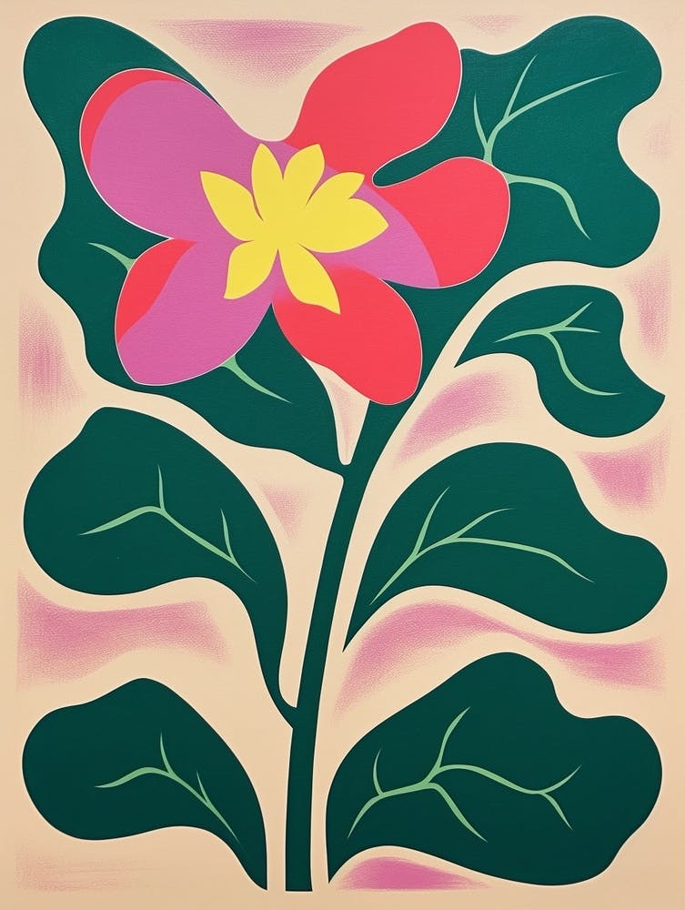 Cut Out Style Flower Art Moonflower 1