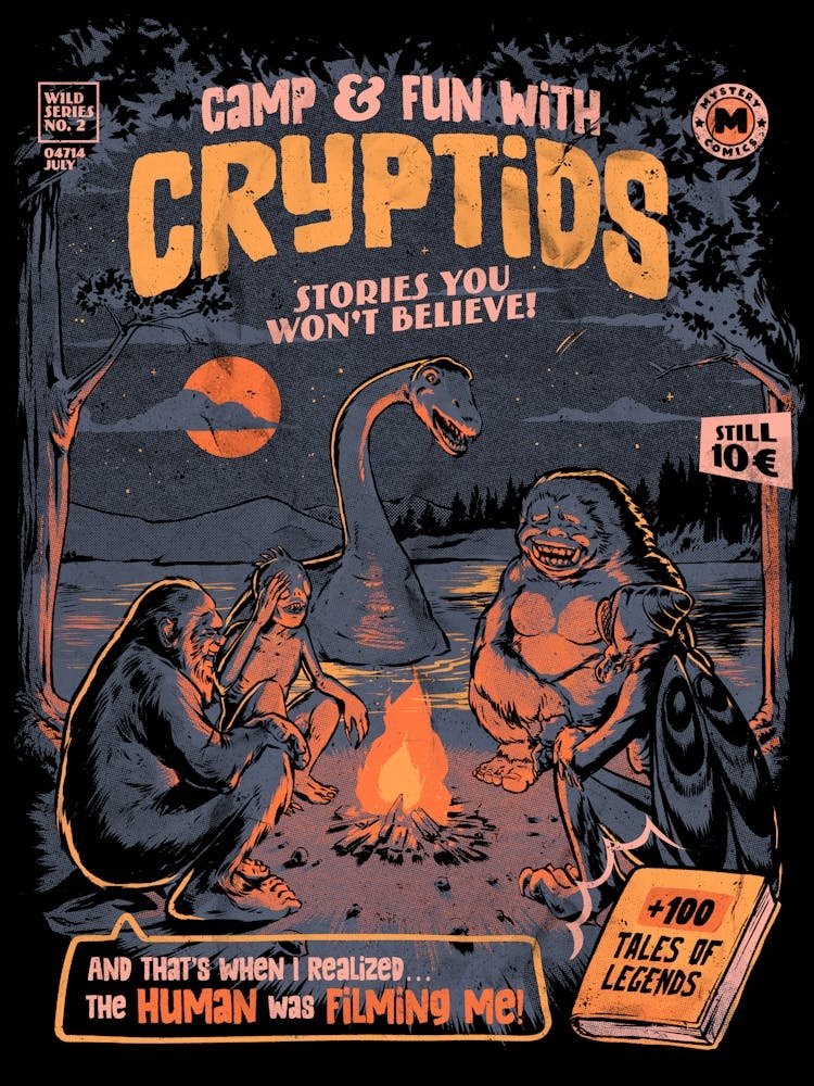 Cryptids Camp Funny Comic Retro 1