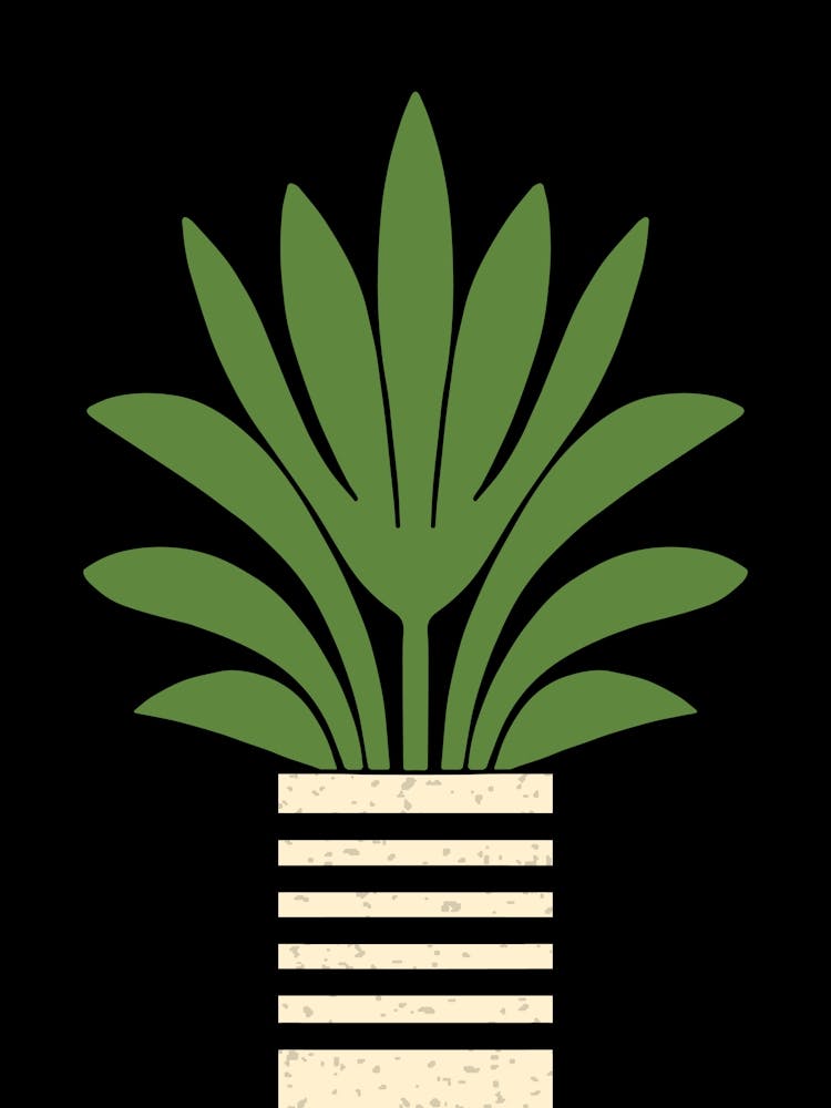 Mid Century Modern Planted Palm