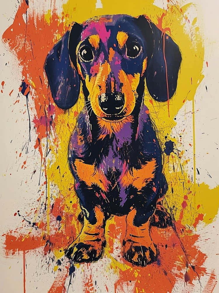 Dachshund Acrylic Painting 11