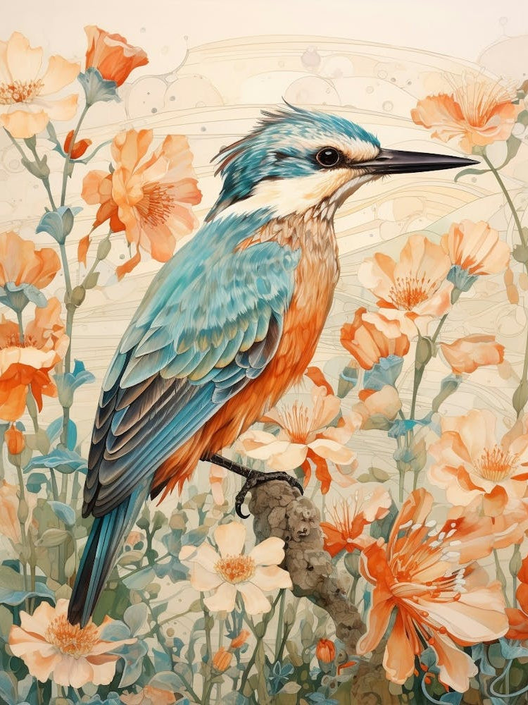 Kingfisher 2 Detailed Bird Painting