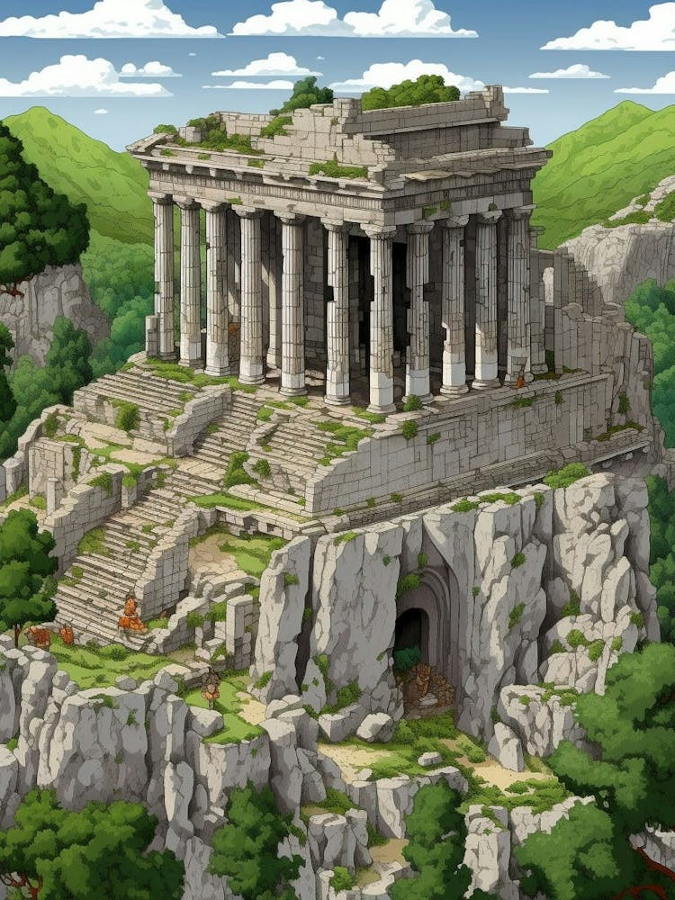 Termessos Archaeological Site Pixel Art 1