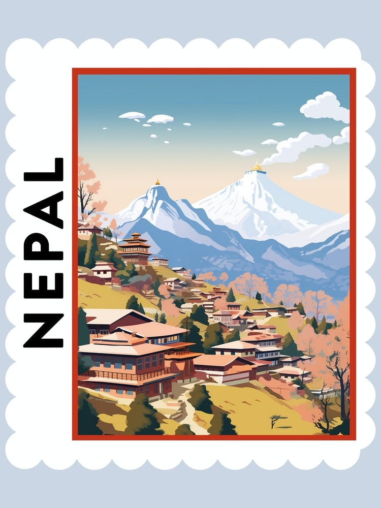 Nepal 3 Travel Stamp Poster