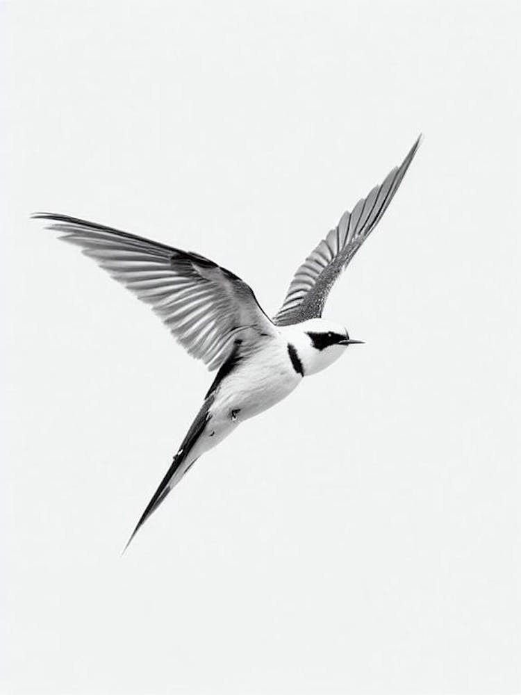 Swallow B&W Pencil Drawing 3 Bird