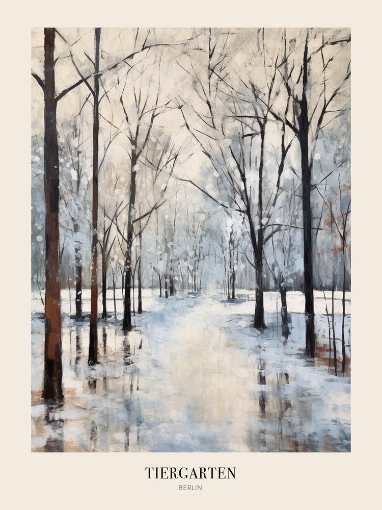 Winter City Park Poster Tiergarten Berlin 4