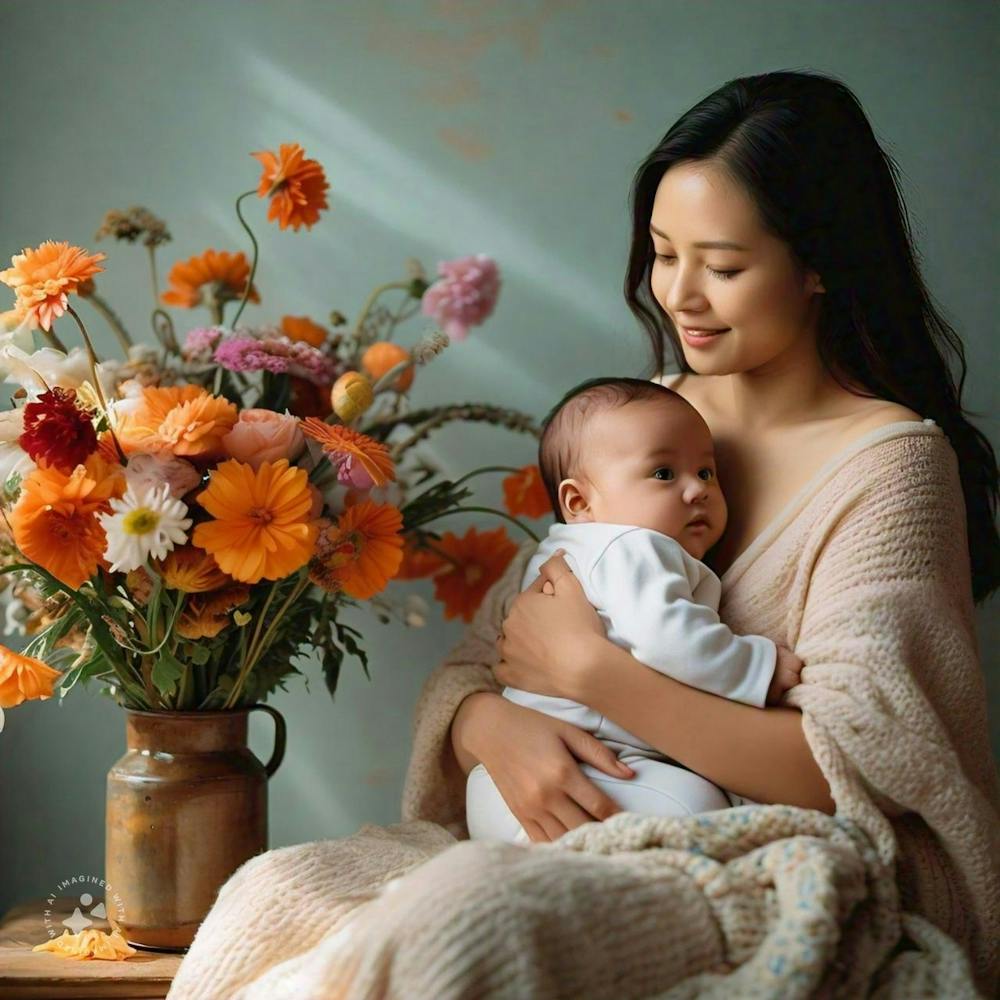 Portrait Of A Mother And Baby