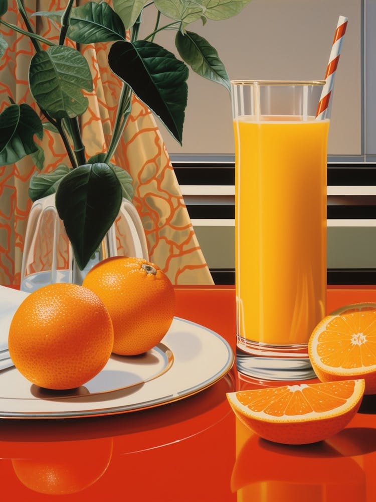 Orange Juice Vintage Cookbook Style 2