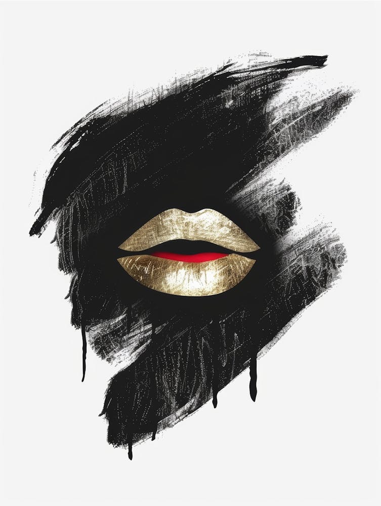 Gold Lips Canvas Print