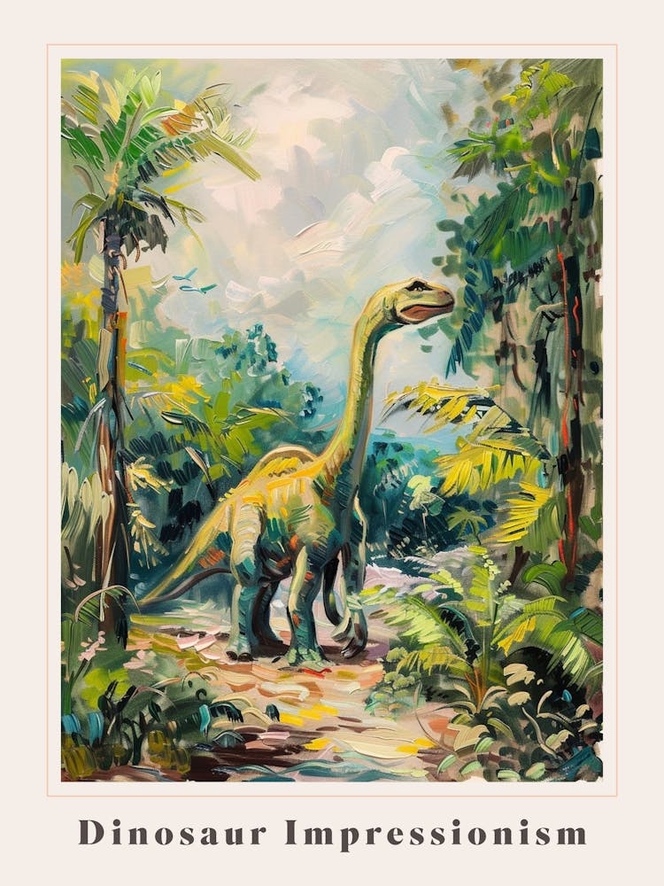 Dinosaur Impressionist Inspired Painting 2 Poster