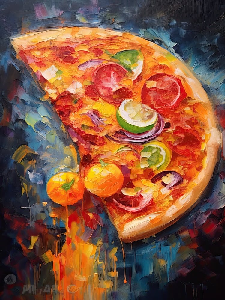 A Slice Of Pizza Oil Painting 2