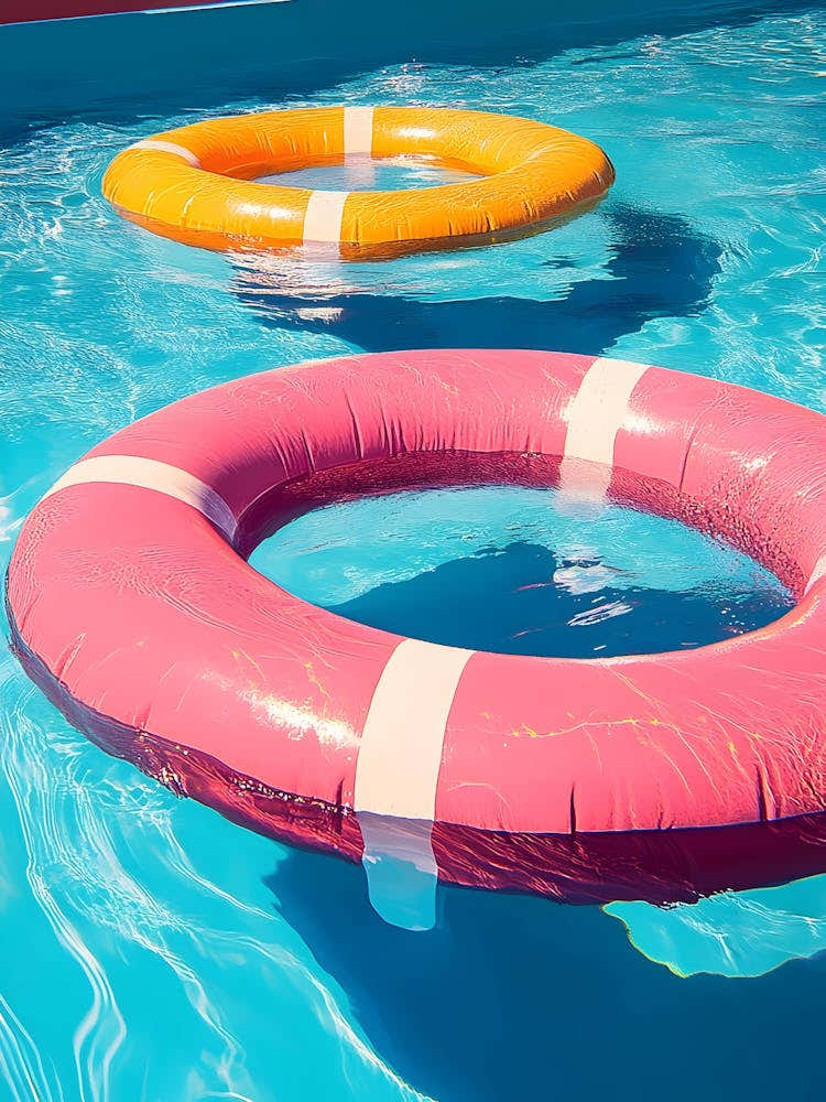 Swimming Pool With Life Rafts