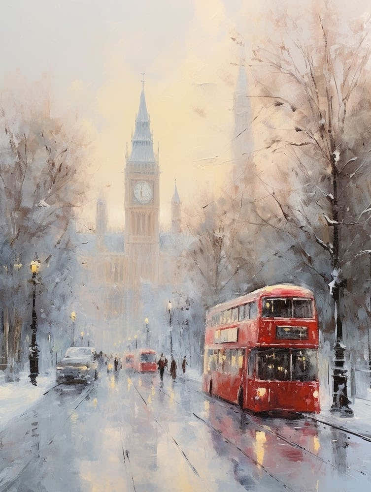 Dreamy Winter Painting London United Kingdom 9