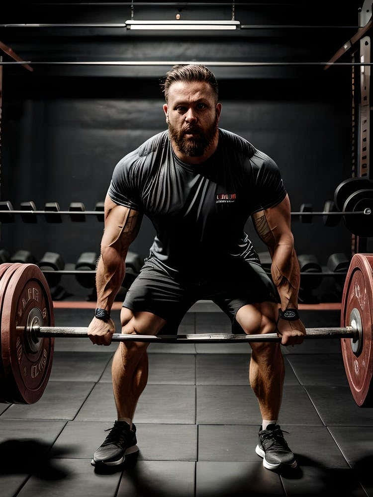 Man Lifting A Barbell