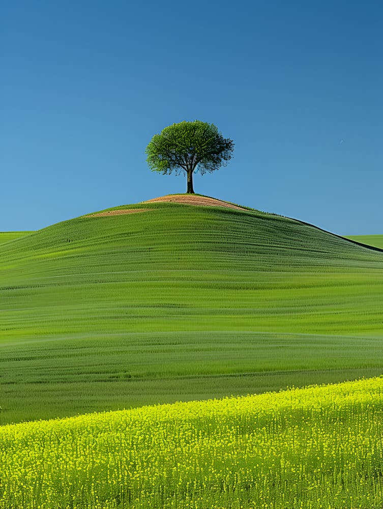Lone Tree On A Green Hill