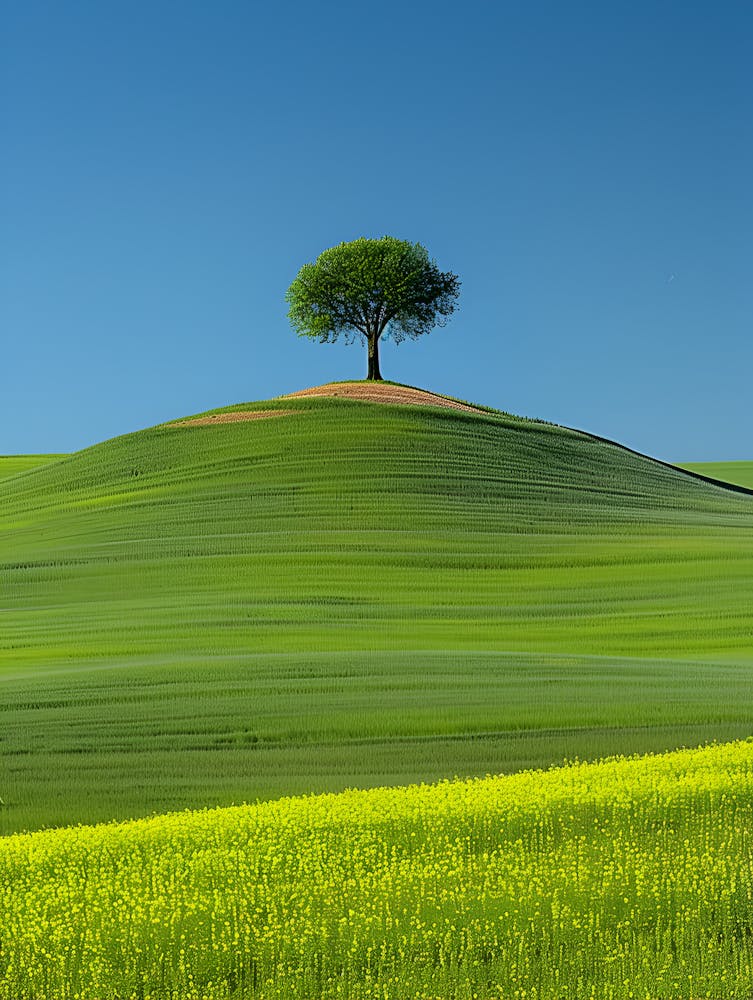 Lone Tree On A Green Hill