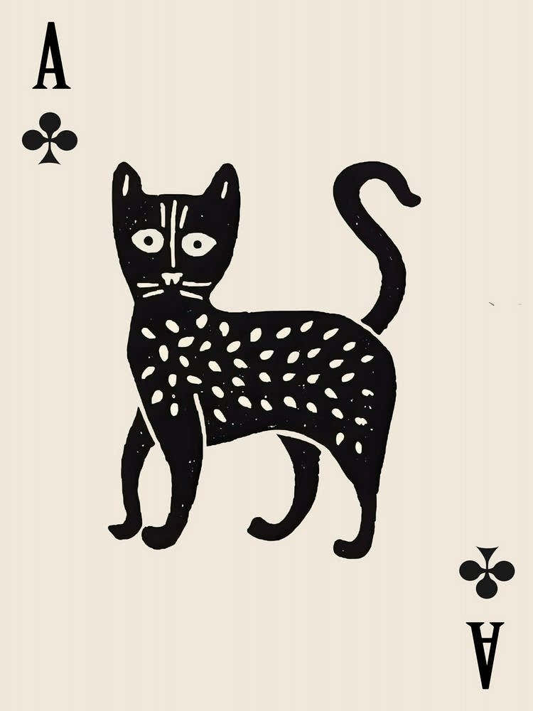 Playing Cards Cat 1 Black And White 4