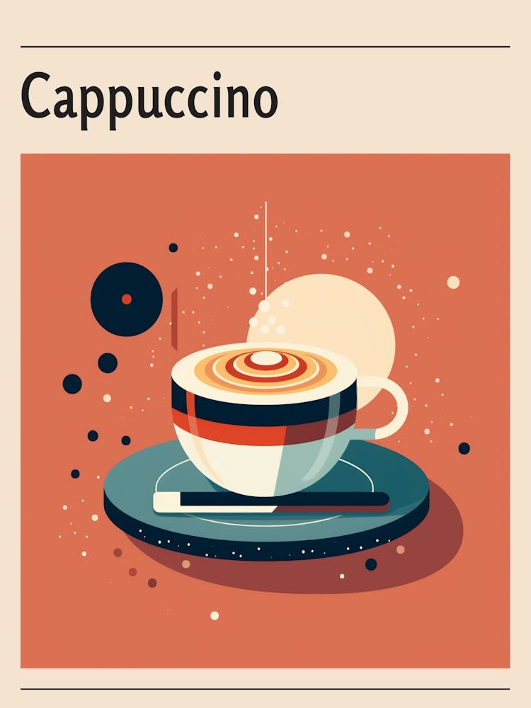 Cappuccino 2 Midcentury Modern Poster