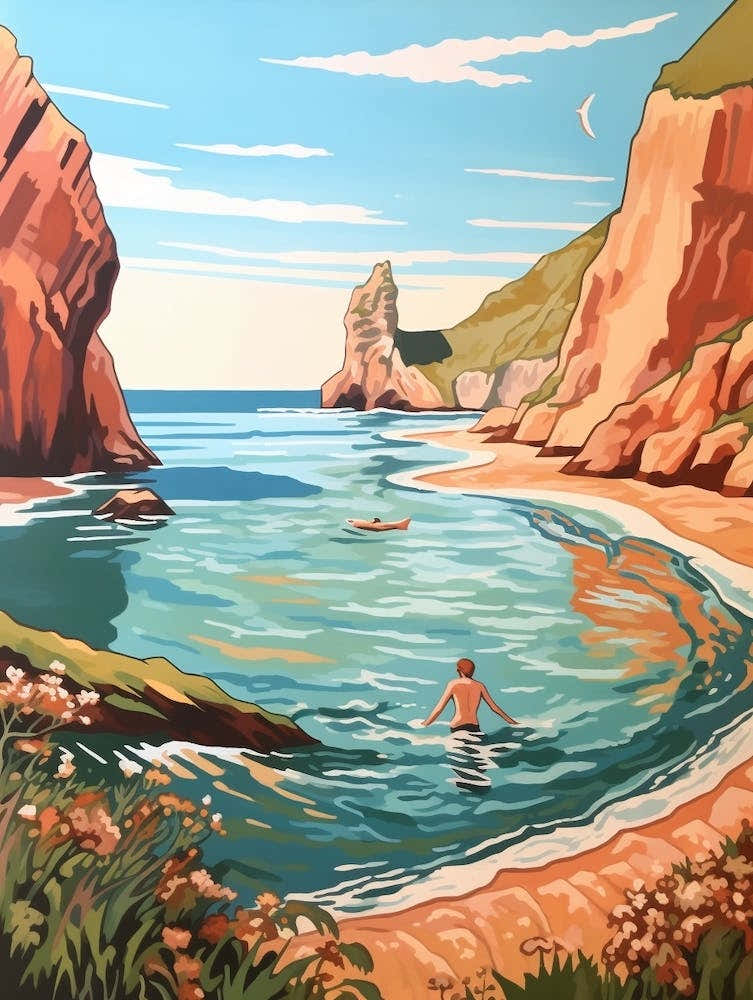 Wild Swimming At Durdle Door Dorset