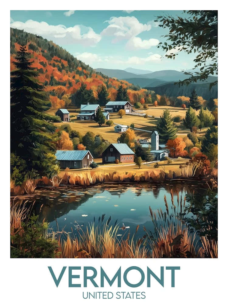 Affiche de voyage Vermont