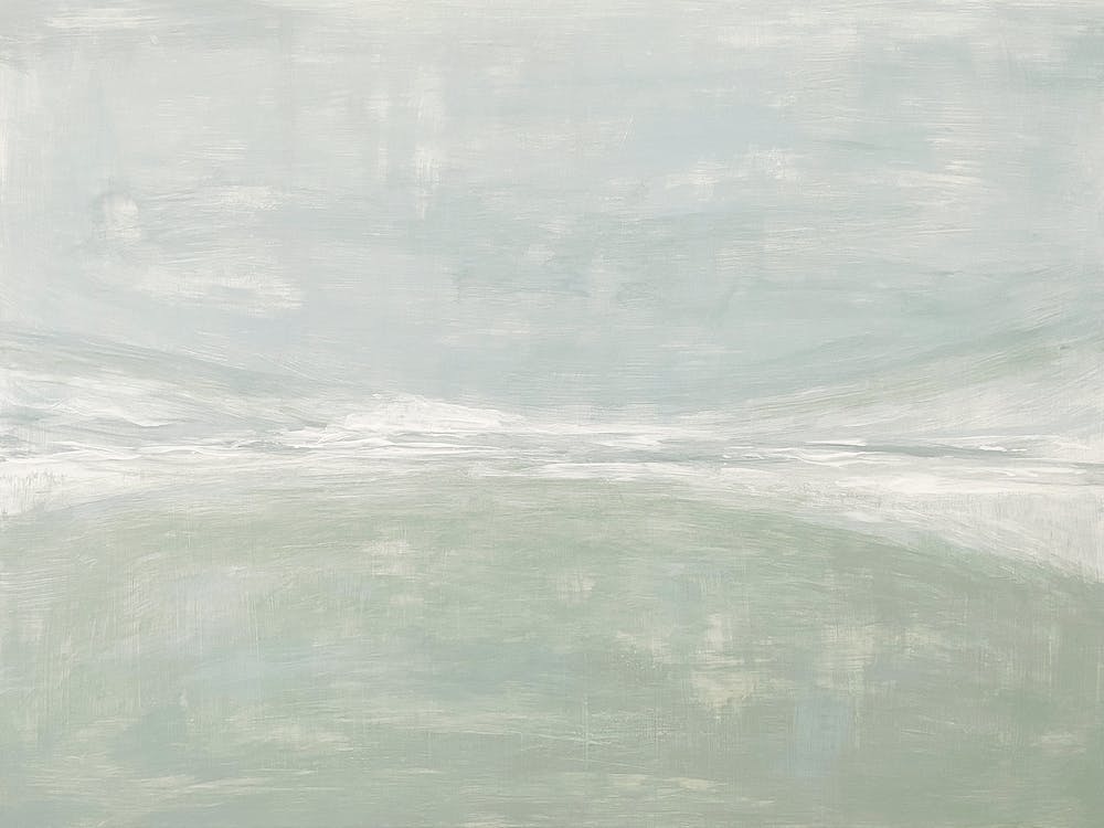 Peaceful Retreat - Blue Green Abstract Painting