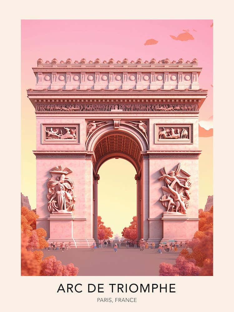 Arc De Triomphe Paris France 3 Travel Poster