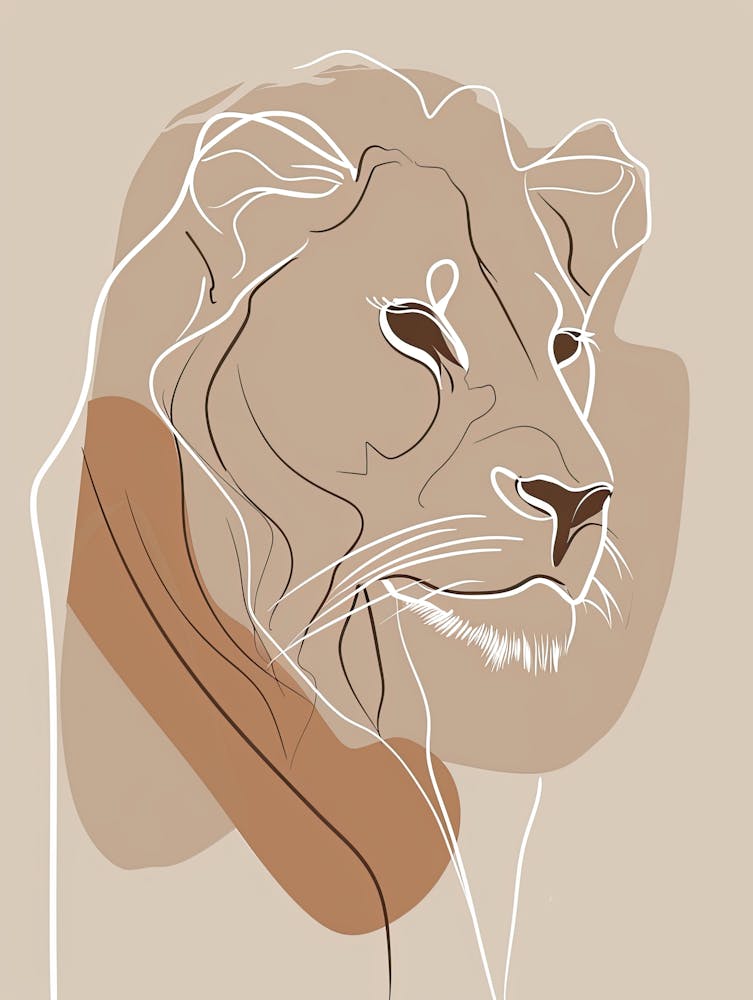 Lion - Boho, Line Art 4