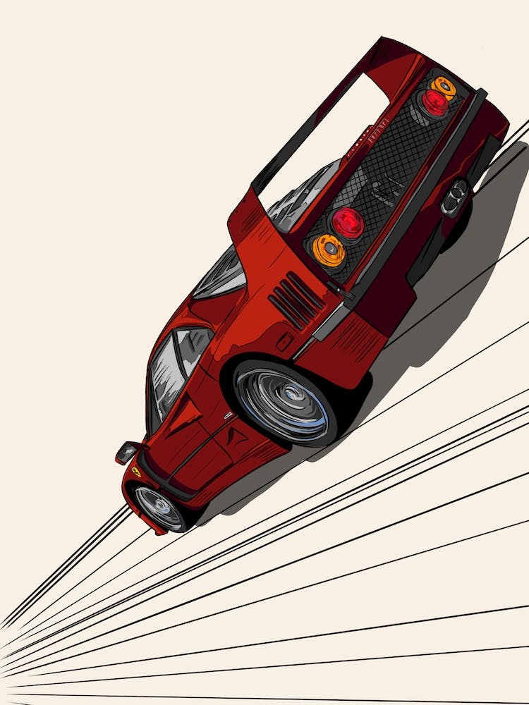 Car Ferrari F40 Crema