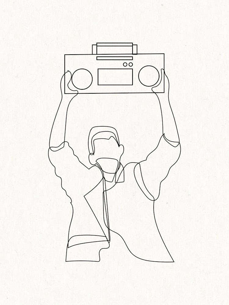 Say Something Boombox  Outline