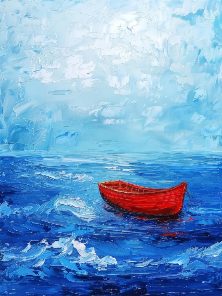 Red Boat In The Sea 8