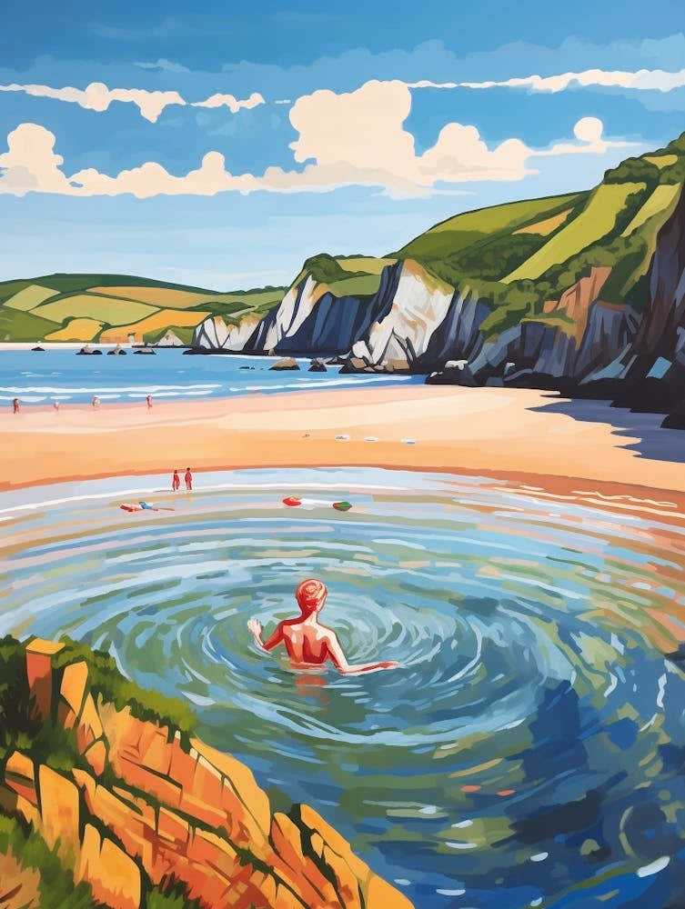 Wild Swimming At Three Cliffs Bay Swansea 1