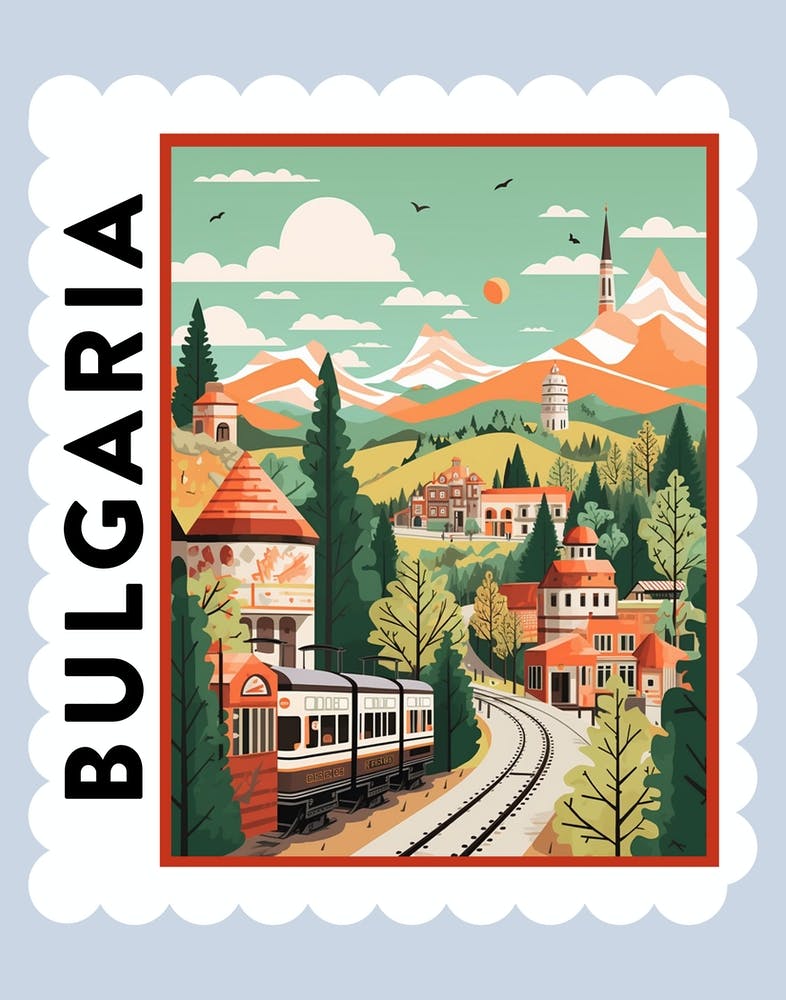 Bulgaria 2 Travel Stamp Poster