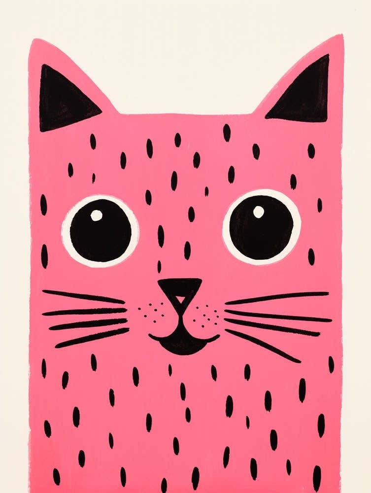 Pink Polka Dot Cat 4