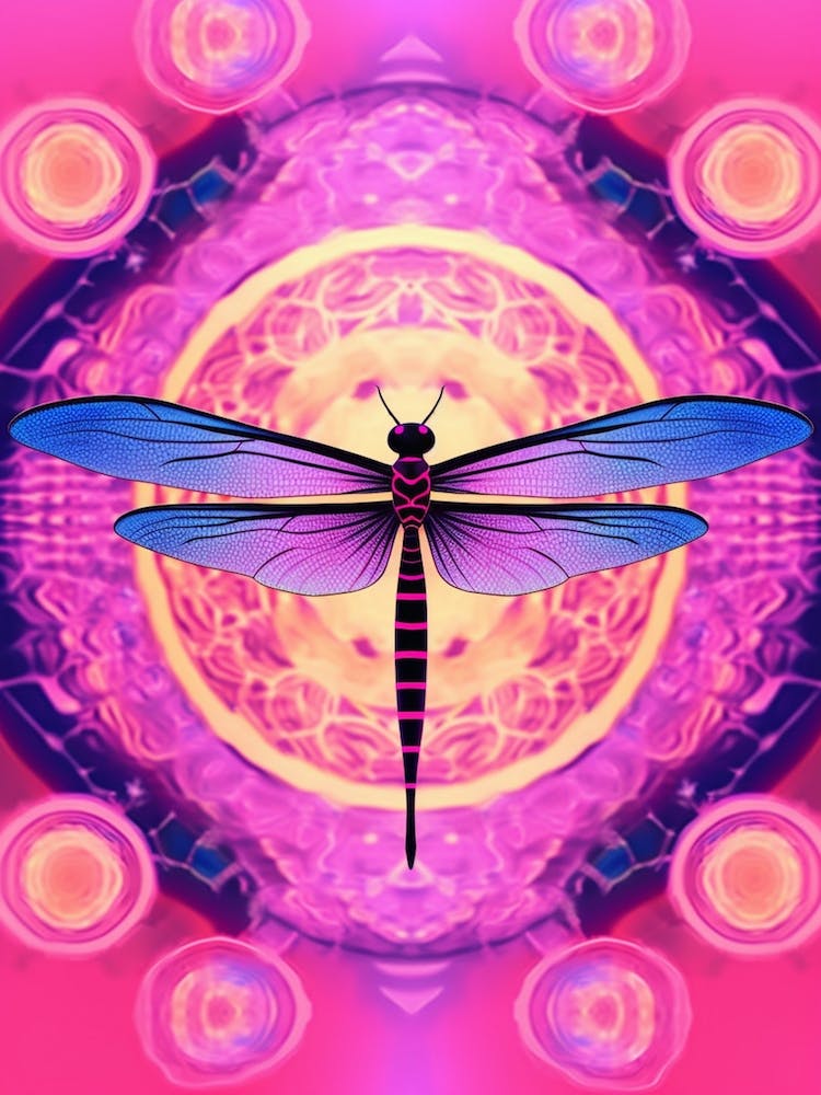 Dragonfly Roseate Skimmer Orthemis Ferruginea Pink And Purple