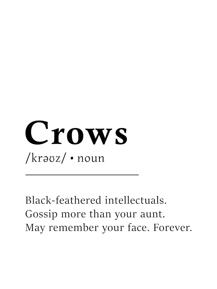 Crows Definition Poster - Dictionary