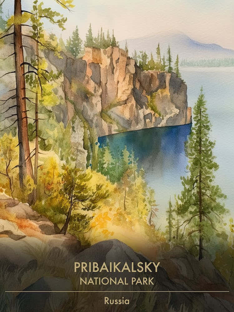Pribaikalsky National Park Russia Watercolour 3