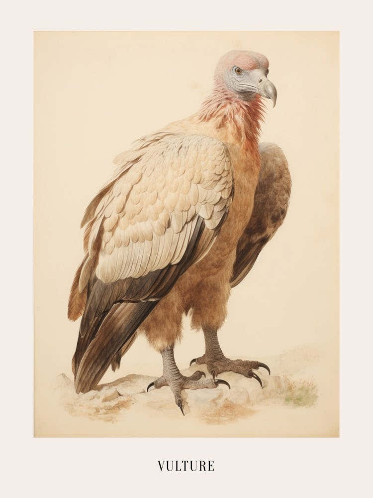 Vintage Bird Drawing Vulture 3 Poster