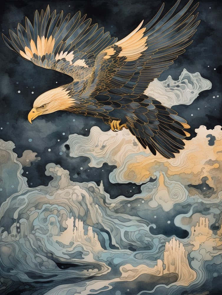 Golden Eagle 2 Gold Detail Painting