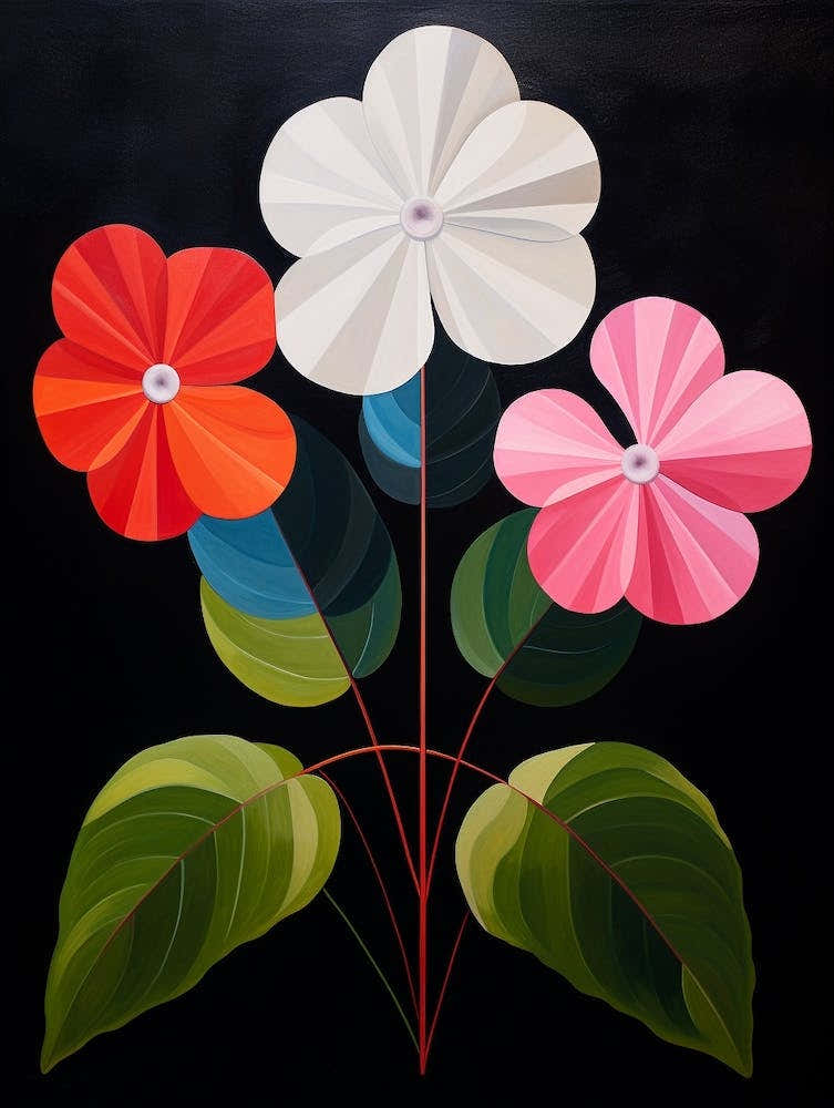 Impatiens 4 Hilma Af Klint Inspired Flower Illustration