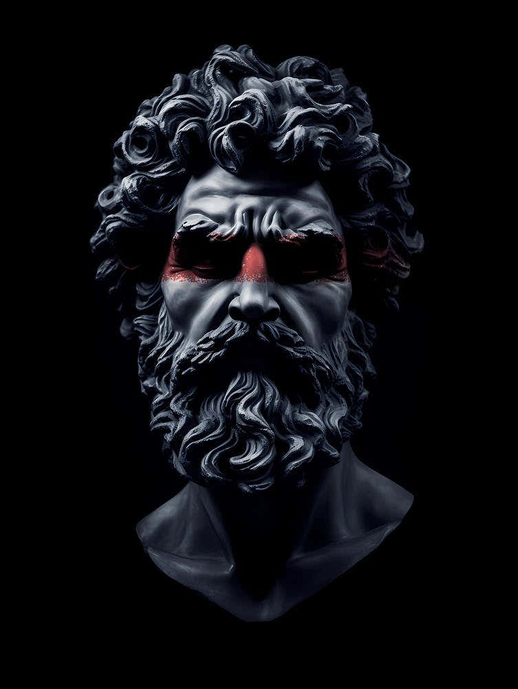 Greek God Statue Head Portrait