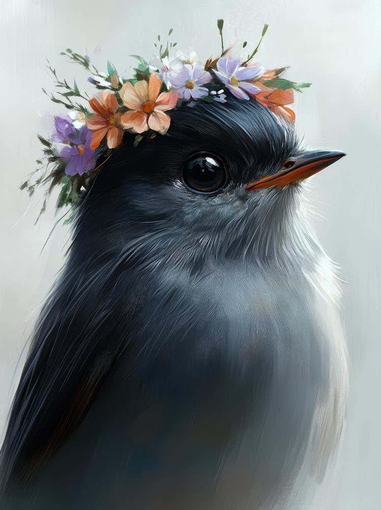 Bird With Flower Crown 1