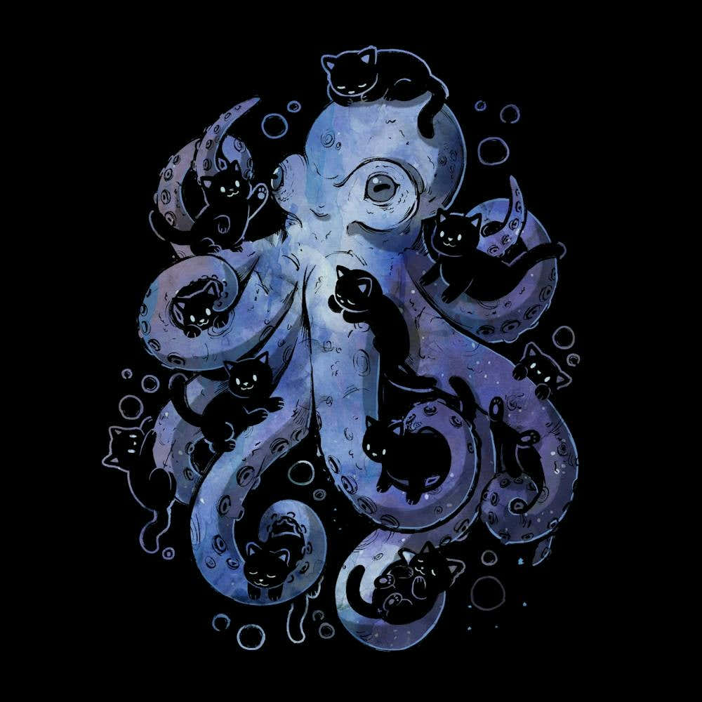 Octopurr Cute Watercolor Octopus Cat